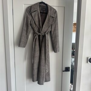 Banana Republic Black and White Houndstooth Coat